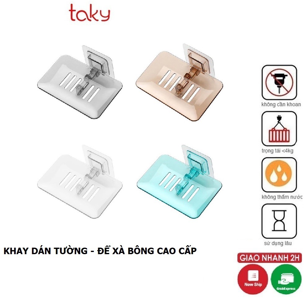 Khay Nhựa - Taky, Dán Tường Để Xà Bông, Xà Phòng, Giúp Bánh Xà Phòng Luôn Khô Ráo, Sạch Sẽ, Tiện Dụng, Sang Trọng - 4037