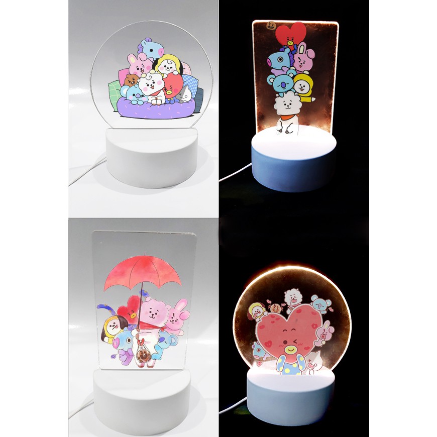 Đèn Led 3D thần tượng army bangtan DLI2 Đèn Ngủ 3D kpop Sáng Tạo cute dễ thương