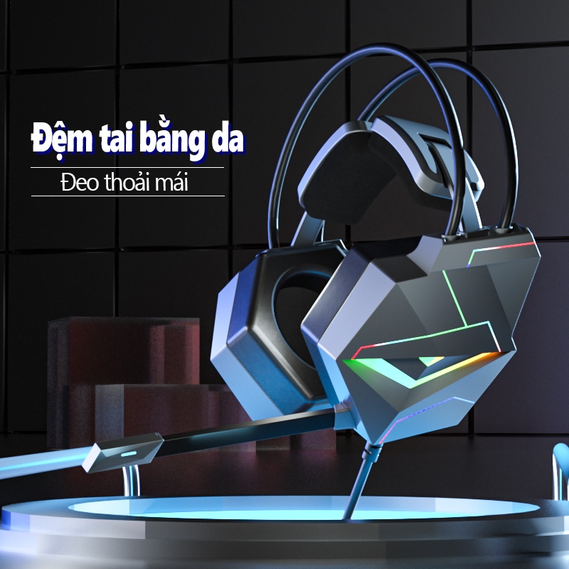 Tai nghe chơi game chống ồn ONIKUMA X20 có micrô đèn RGB, Gaming over-ear chụp tai, Có sẵn cho PC / Máy tính / Laptop