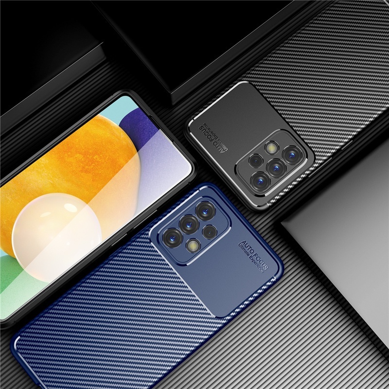 Ốp Điện Thoại Silicone Mềm Dệt Sợi Carbon Cho Samsung Galaxy A13 A23 A33 A53 A73 5G A54 A34 A14 LTE 4G 5G