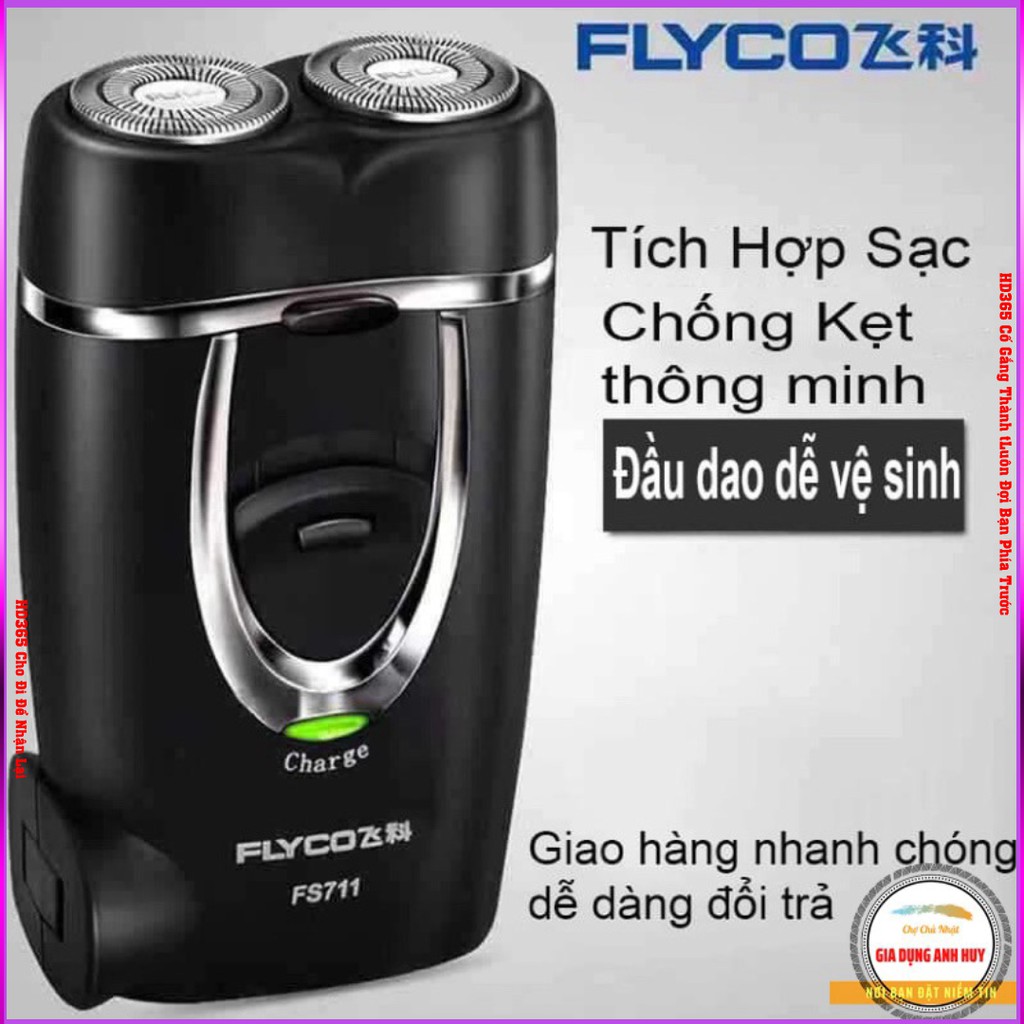 Máy Cạo Dâu Chính Hãng Flyco Fs711, Fs812 Sạc Pin ,Đầu Lưỡi Cạo Tháo Dời Rễ Ràng Vệ Sinh - HD365