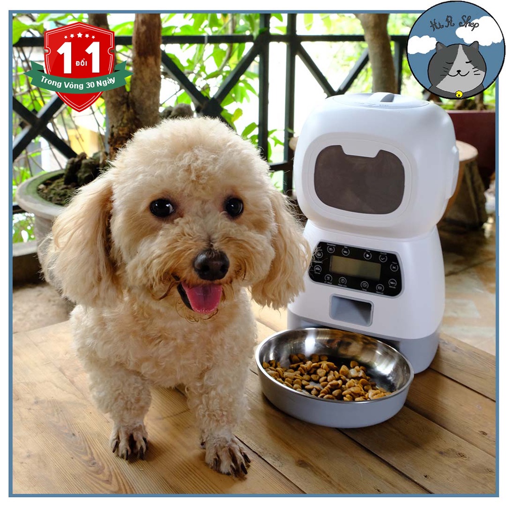 Máy Cho Thú Cưng Ăn Tự Động,Có Thu Âm Giọng Nói Hẹn Giờ Nhắc Nhở, Định Lượng Thức Ăn Dành Cho Chó Mèo