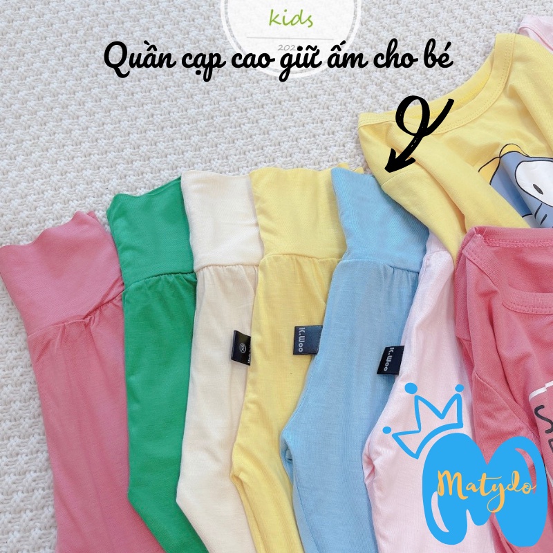 Quần áo trẻ em đồ bộ áo quần dài tay bo ống cạp cao cho bé trai bé gái nằm điều hòa BD07