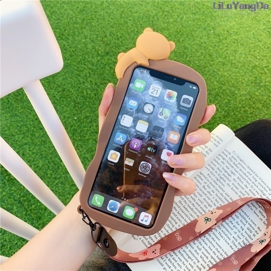 Ốp điện thoại silicon mềm hình bánh quy sô cô la và gấu cho Xiaomi Poco X2 F2 Pro Redmi K20 K30 Ultra K30i Note 7 8 Pro