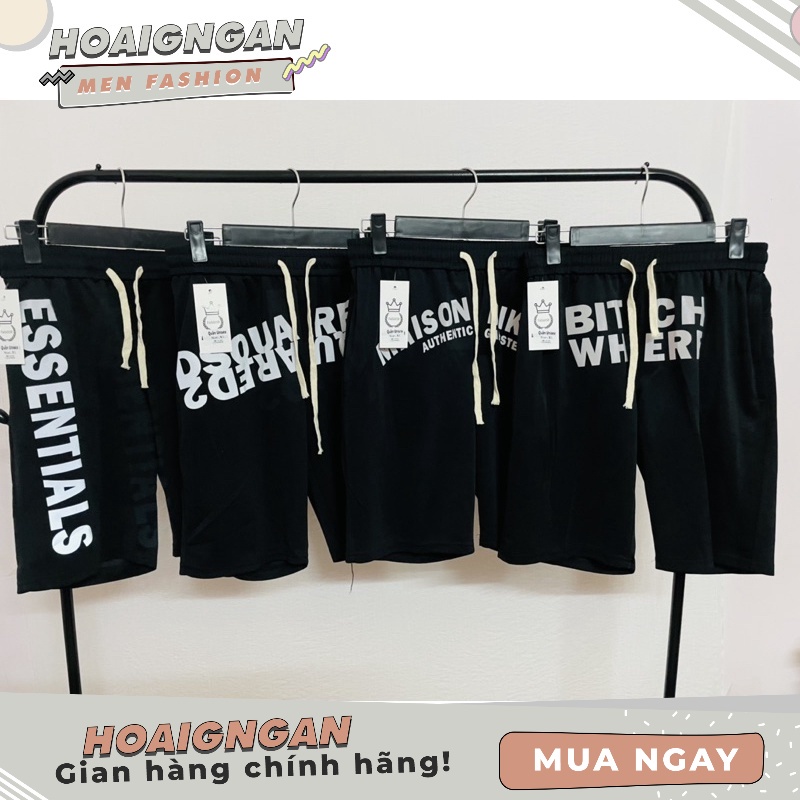 Quần Short nam ,quần đùi unisex thời trang ép logo quản quang sắc nét chất liệu poly thể thao co giãn 4 chiều