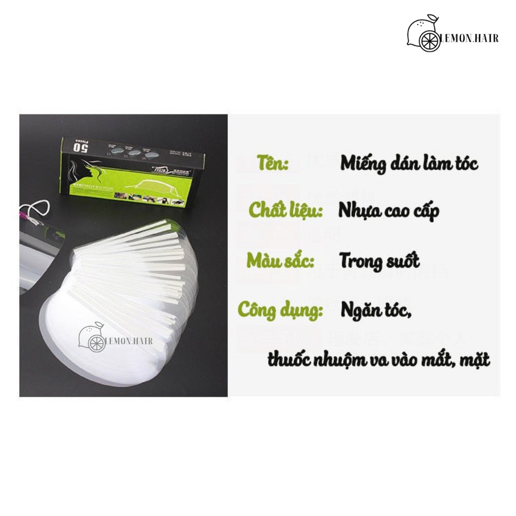 Kính bảo vệ mắt, da mặt, trán khi nhuộm tóc, uốn, duỗi tóc, khi làm hoá chất, miếng dán lemon.hair
