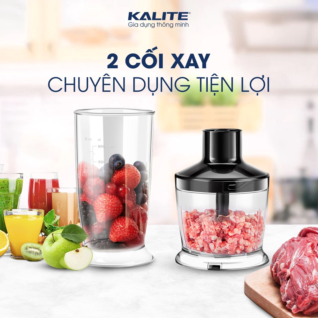 Máy xay sinh tố cầm tay KALITE KEB4111 Đa năng, Tiện dụng, xay mọi nguyên liệu từ cháo, thịt, sinh tố, rau củ, đánh kem
