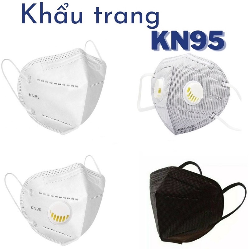 Khẩu trang KN95/N95 Kháng Khuẩn 5 Lớp Không Van/Có Van Chống Bụi Mịn PM2.5 Set 10c Chính Hãng