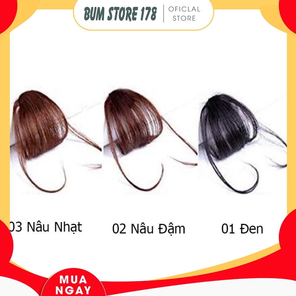 Tóc Mái thưa giả Có Mai, Có Kẹp Màu Nâu Nhạt