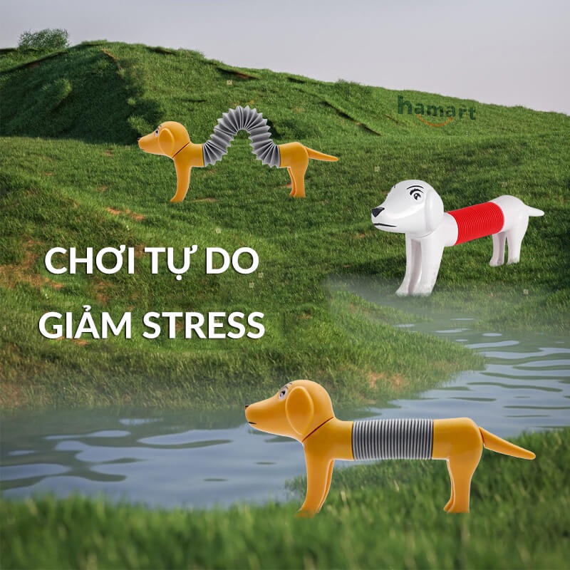 Đồ Chơi Sáng Tạo DIY Chó Lò Xo Spring Dog Thân Dẻo Kéo Dài Tạo Hình Thư Giãn Giảm Stress