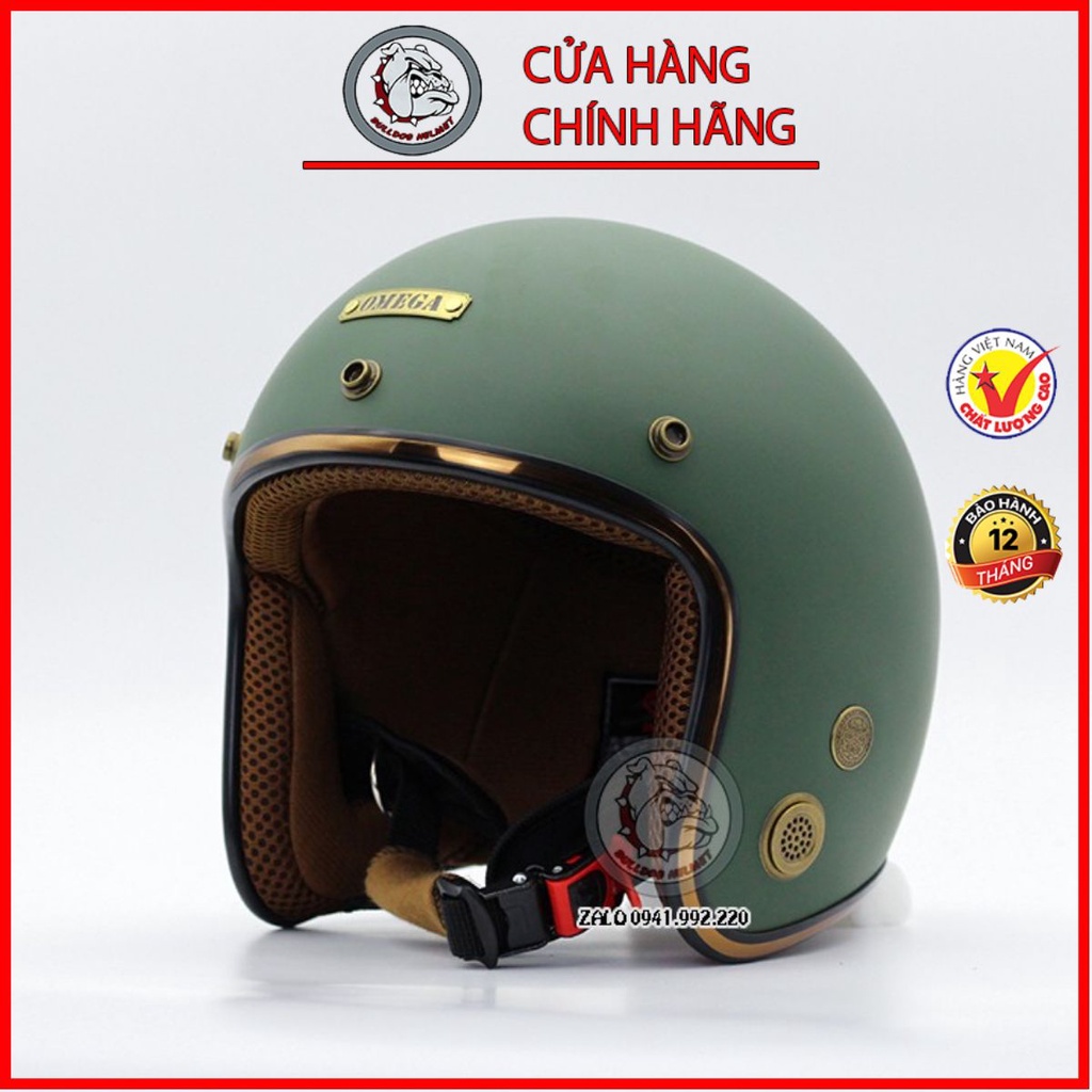Mũ bảo hiểm 3/4 đầu omega Ruby - dòng sp cao cấp