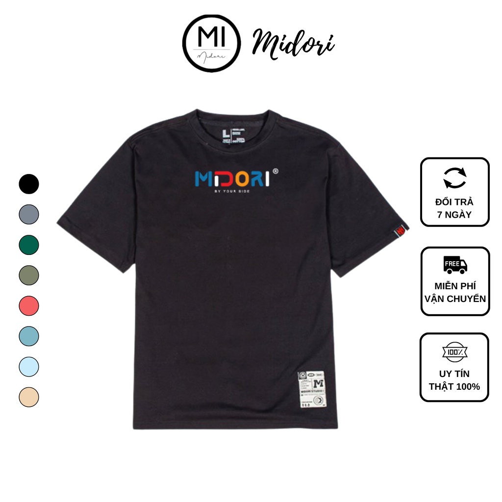 Áo thun form rộng tay lỡ nam nữ Phông Unisex 7 Màu V2 Local Brand Chính Hãng Mi Midori
