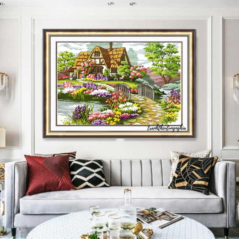 Tranh thêu chữ thập tổ ấm hạnh phúc 51cm x 40cm