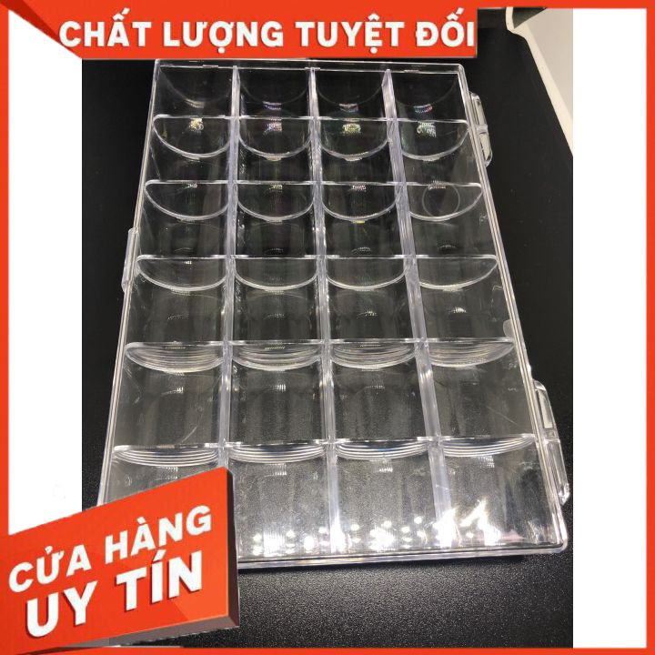 [Hot] Khay Đựng Đá, Hoa Bột , Charm - 24 ô - Nhựa mica