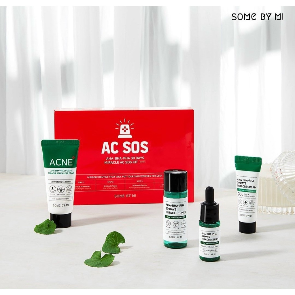 [CHÍNH HÃNG] Bộ Kit 4 Dưỡng Da, Ngừa Mụn Some By Mi  AHA - BHA - PHA 30 Days Miracle AC SOS Kit