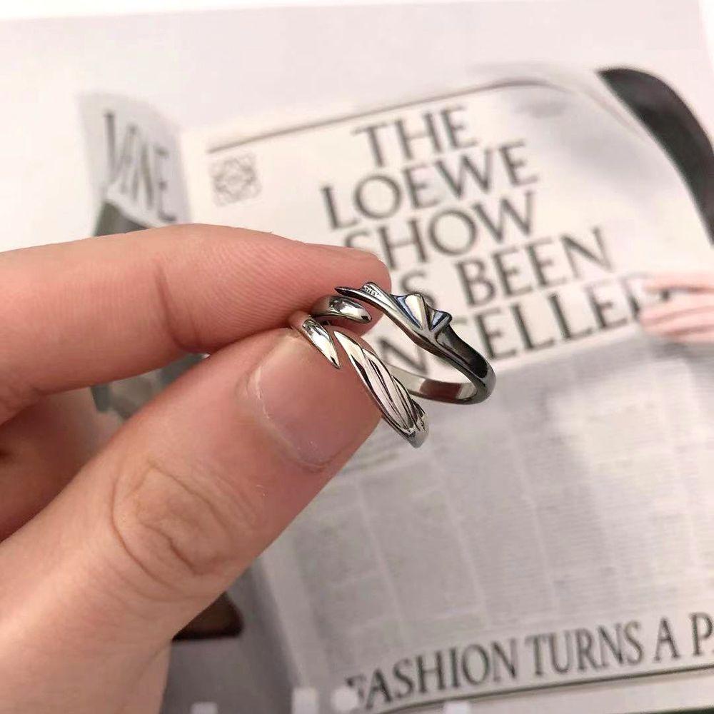 Nhẫn Kim Loại Hình Cánh Thiên Thần Và Ác Quỷ Đơn Giản Sáng Tạo Cho Cặp Đôi