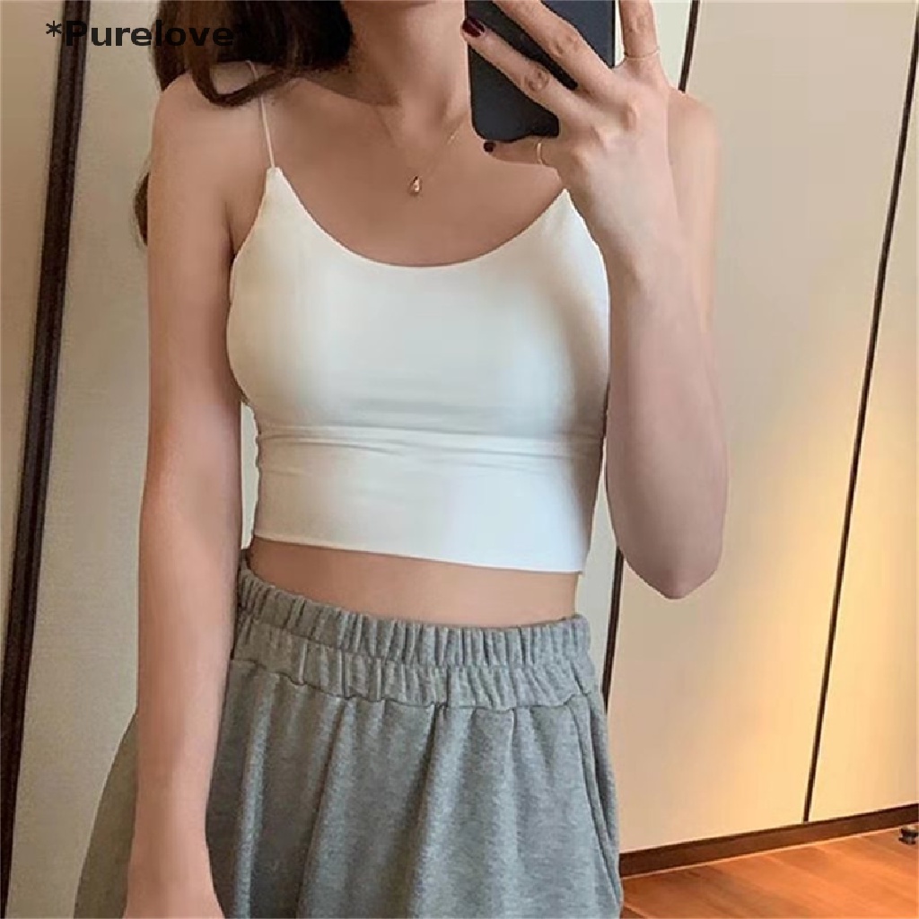 Áo Lót Lụa Màu Trơn Không Đường May Thời Trang Mùa Hè Cho Nữ