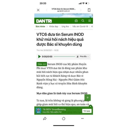 Serum Dứt Điểm Hôi INOD Huyền Phi - Hết Hôi Chân Nách Thâm Nách Sau Lần Đầu Sử Dụng