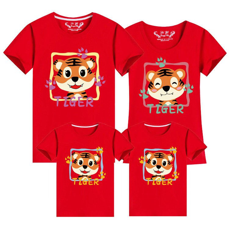 Áo Gia Đình Familylove - Mẫu Đồng Phục Gia Đình Họa Tiết Chú Hổ Đáng Yêu Tiger Family Chất Liệu Cotton 100% Co Giãn