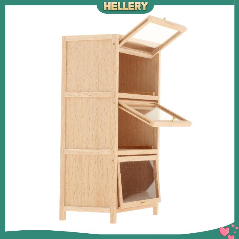 Mô Hình Kệ Sách 3 Tầng Bằng Gỗ Tỉ Lệ 1: 12 Dùng Trang Trí Nhà Búp Bê