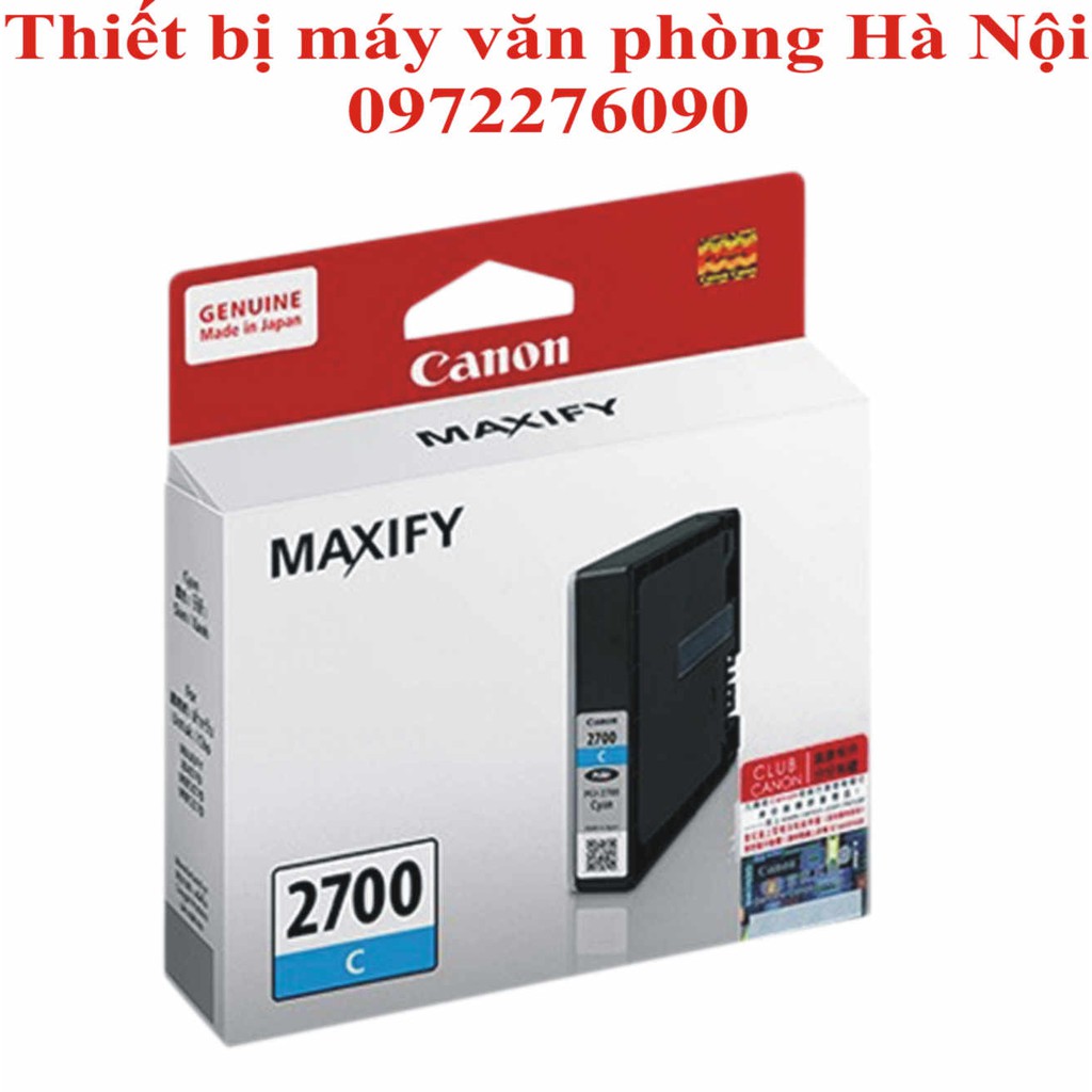 Bộ mực Canon PGI-2700 cho máy in Canon MAXIFI MB-4070-5070-5370-4170 ( xanh-vàng-đen đỏ)