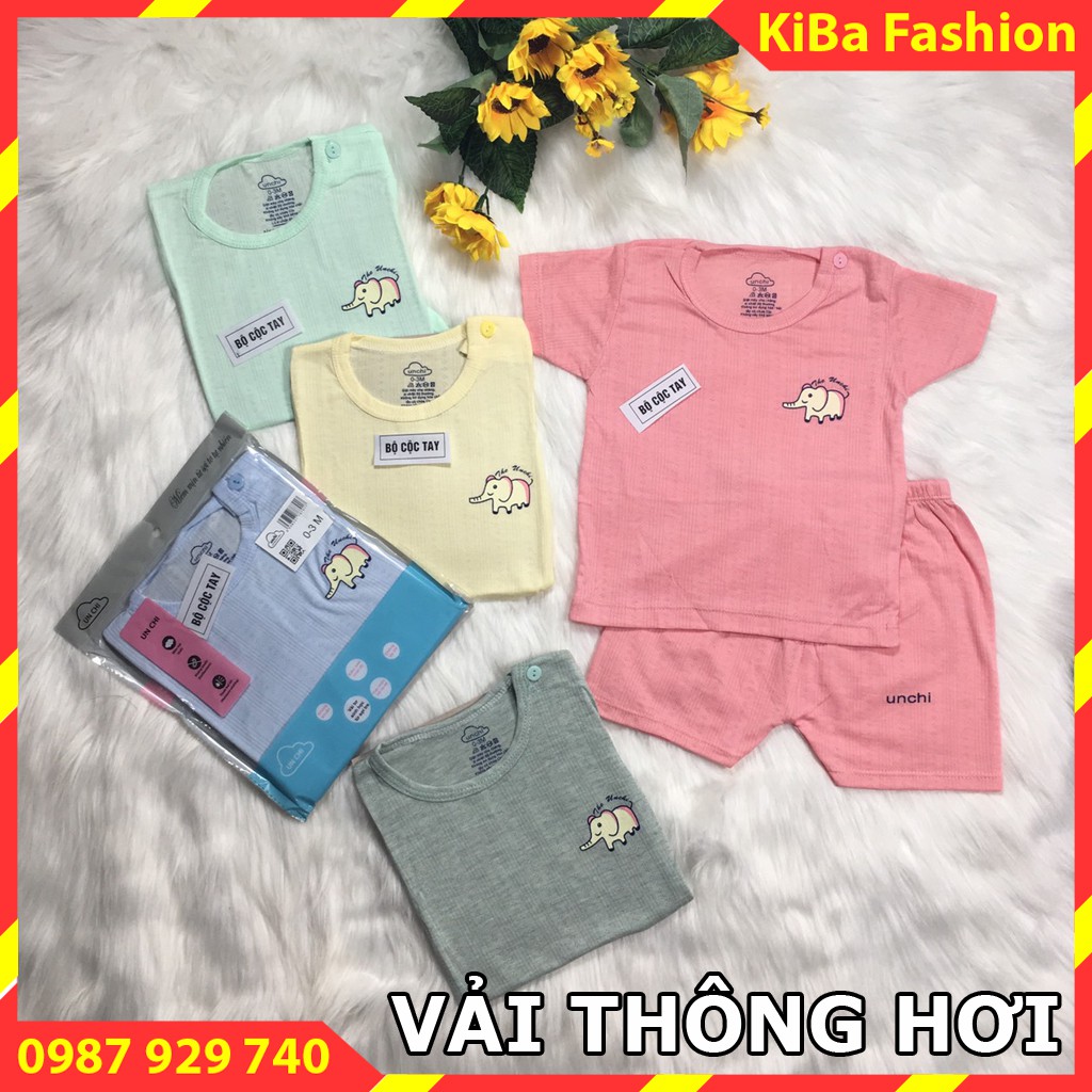 1 Bộ cộc tay UNCHI  chất cotton HÀNG ĐẸP mềm mịn an toàn cho bé từ 4-14kg - BCUC22