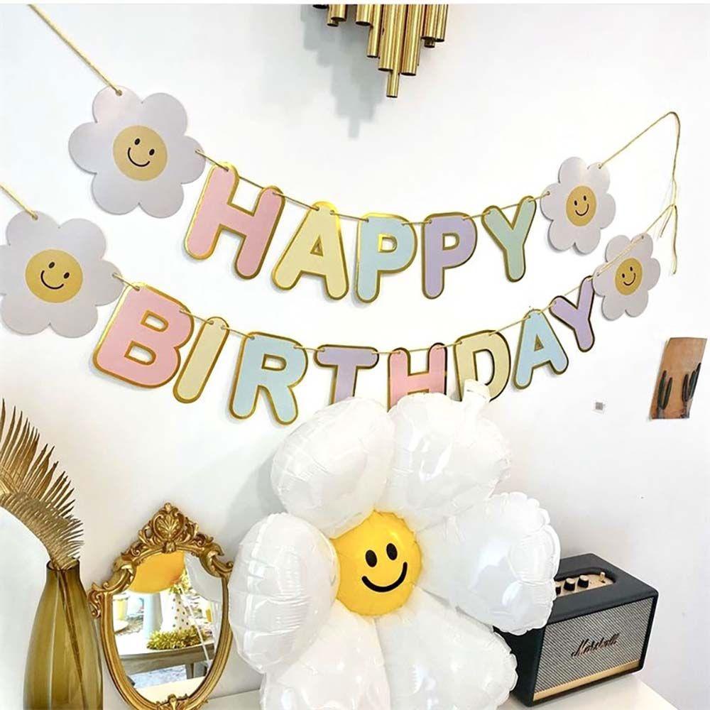 Dây Treo Bong Bóng Hình Hoa Cúc Nhiều Màu Dễ Thương Trang Trí Tiệc