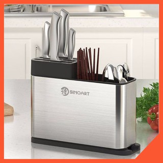 Kệ bếp mini đựng dao đũa thìa Sinoart có khay hứng nước