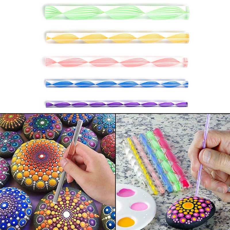Set 29 Khuôn Acrylic Họa Tiết Mandala Dùng Để Hỗ Trợ Vẽ Đá