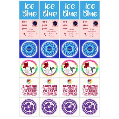 SET 24 NHÃN DÁN LOGO THANH TẨY THIẾT KẾ HO'OPONOPONO (CLEANING DECAL LOGO) CẮT SẴN