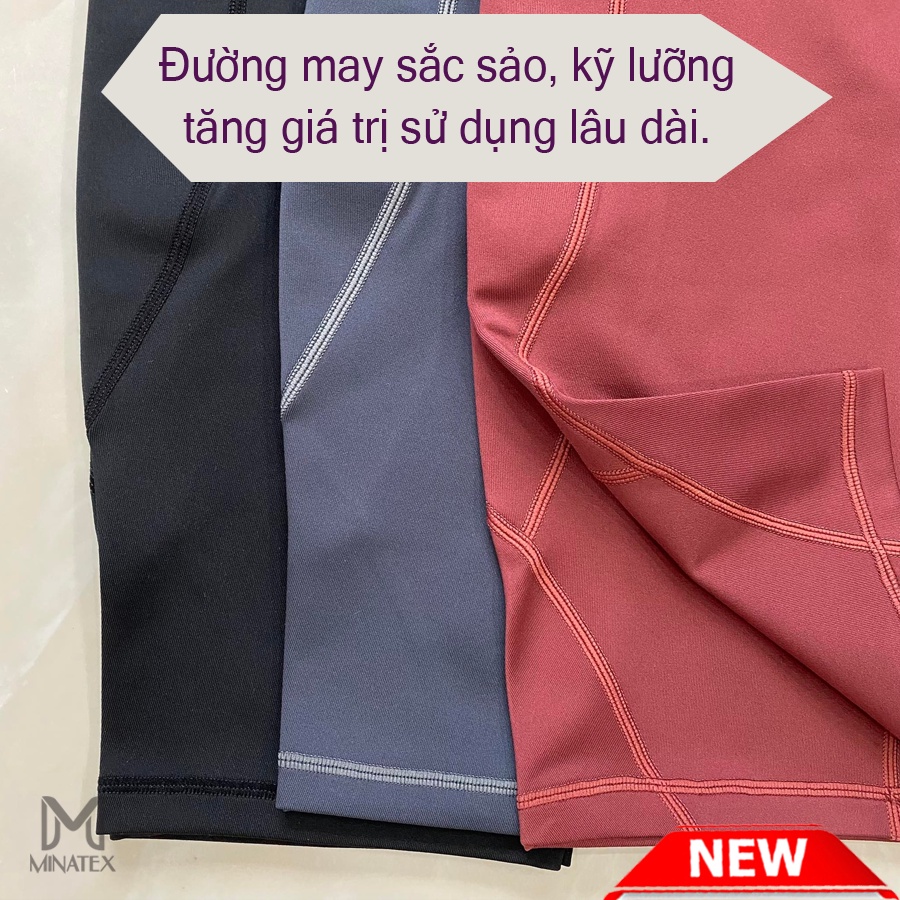Quần lửng Minatex nâng mông chất đẹp tập gym yoga chạy bộ