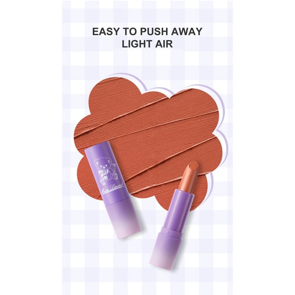 Son Môi Son kem lì Koujing Gấu Matte Son Môi Lụa Sương Mù Nhung Tình Yêu Đào Đậu Cát Son Môi là không dễ dàng phai nhạt và không dễ dàng để Dip trong cốc COD