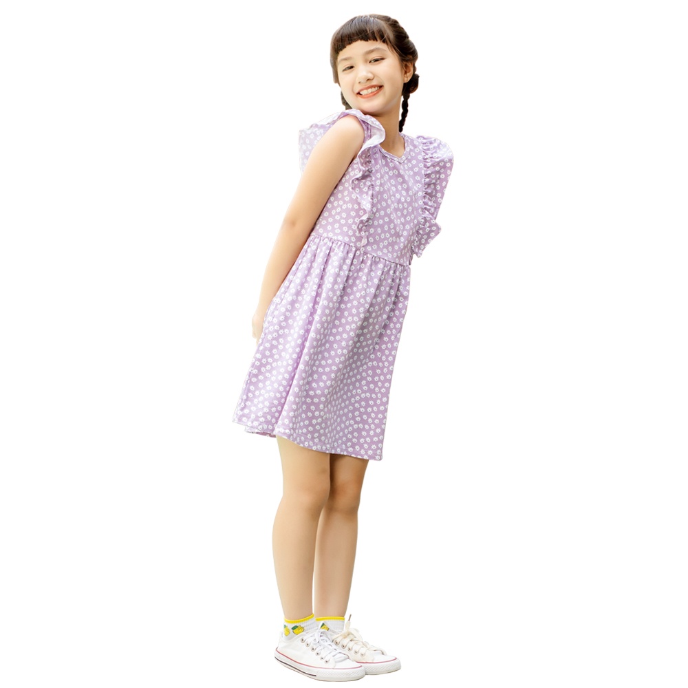 Váy bé gái tay cánh tiên GUKID từ 18 - 38 kg, Vải COTTON - GKV18