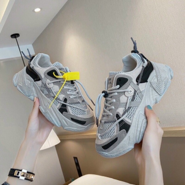 Giày thể thao Sneaker nữ phối màu dây phản quang mới S88