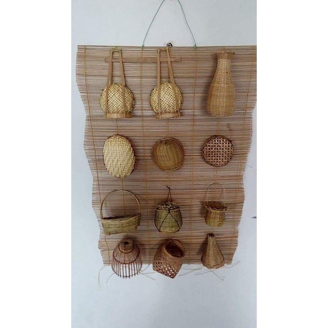 Dĩ Phiên Mây Tre Đan 12 Món Ngẫu Nhiên- Set Đồ Trang Trí Mini