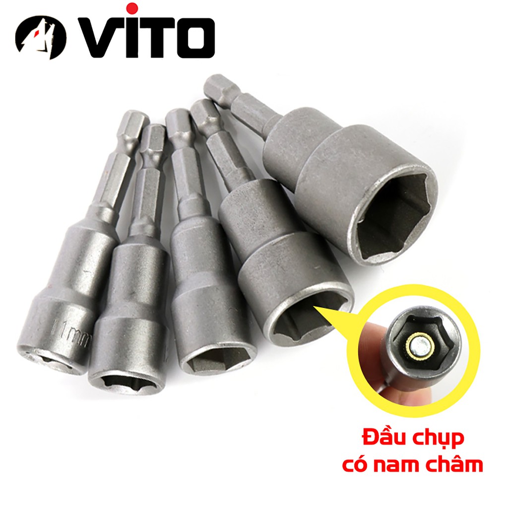 Đầu Chụp Bulong Bắn Vít Lục Giác Có Nam Châm Dài 65mm VITO Các Kích Cỡ