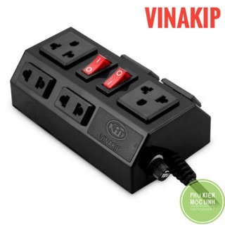 🔜 Ổ Cắm Điện Đa Năng Liền Dây 🍬 3m 2 chạc và 3 chạc Kiểu 2 10A/250V- Vinakip ĐÓNG NGẮT ĐIỆN AN TOÀN