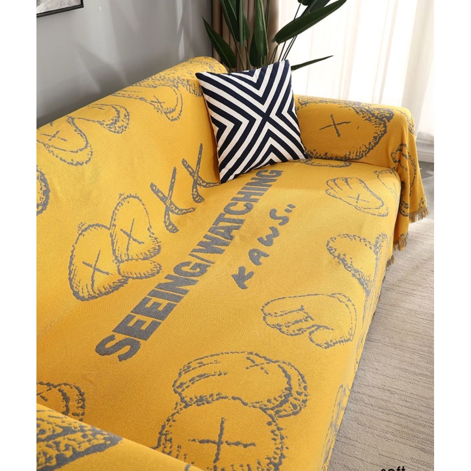 Vỏ Bọc Ghế Sofa Hai Mặt Chống Bụi Họa Tiết Hoạt Hình Phong Cách Bắc Âu