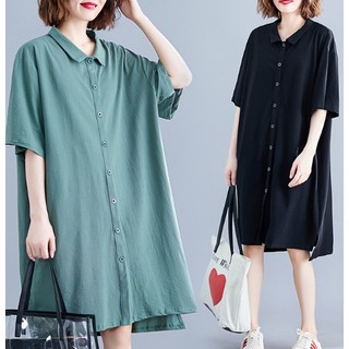 G957 Đầm big size freesize dáng sơ mi màu sắc trang nhã dễ phối đồ kiểu dáng đơn giản