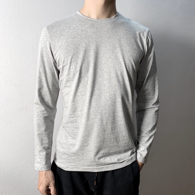 [video + Ảnh thật]  Áo thun dài tay cổ tròn thu đông nam - chất liệu cotton co giãn 4 chiều - thương hiệu Giisel | BigBuy360 - bigbuy360.vn