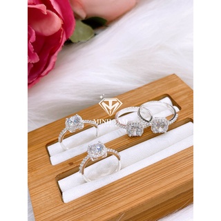 Nhẫn nữ bạc ta Minh Tâm Jewelry,Nhẫn bạc ta ổ đá vuông cao cấp