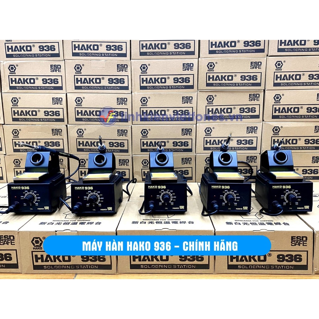 Trạm hàn, máy hàn Hako 936 chính hãng công suất 60W, điều chỉnh nhiệt độ từ 200 ~ 480 độ