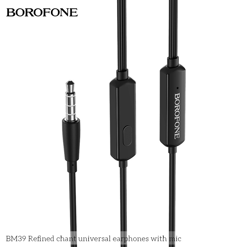 Tai nghe nhét tai BOROFONE BM39 chống ồn, nghe hay có mic đàm thoại, dây dài 1.2m - Chính hãng