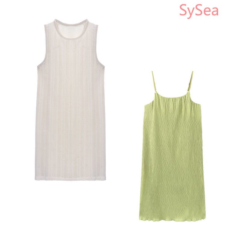 Bộ Đầm Hai Dây Thời Trang Mùa Hè Hàn Quốc Dành Cho Nữ