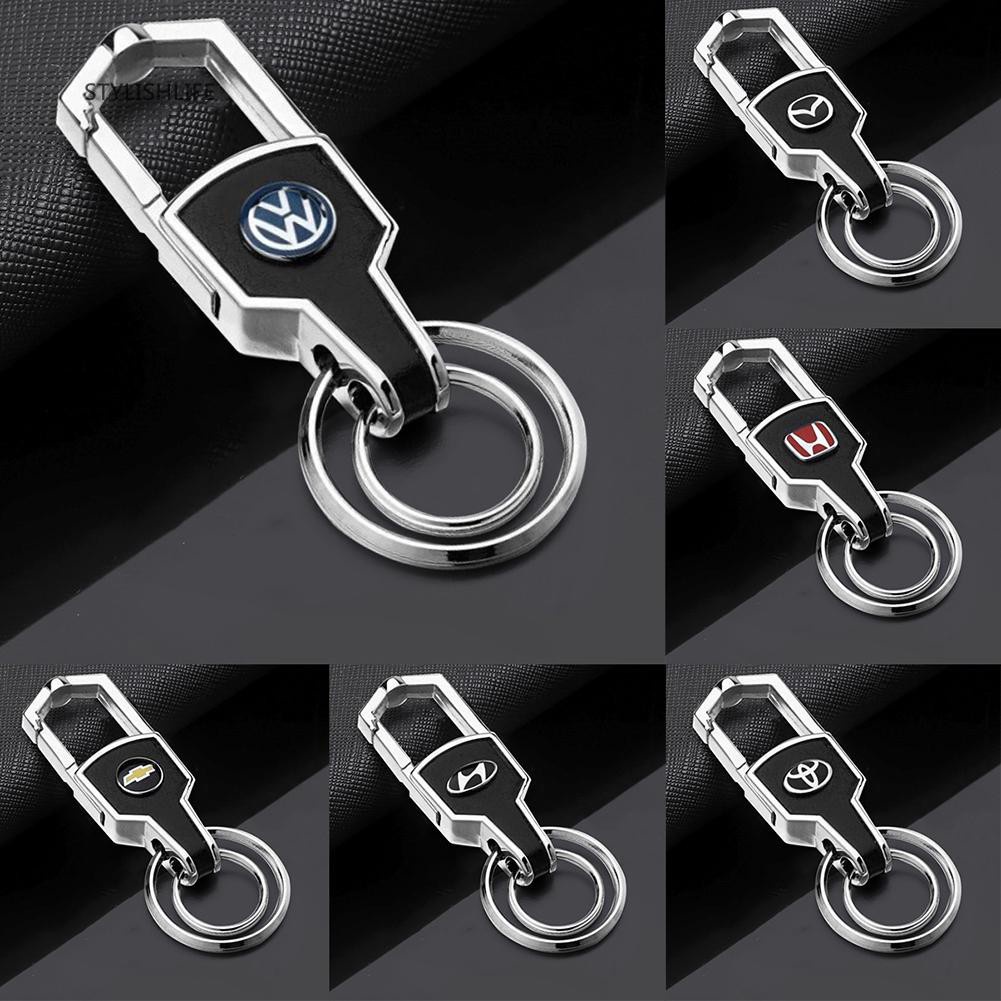 Móc khoá xe ô tô, xe hơi bọc da có gắn logo đủ các hãng, bằng thép cao cấp không rỉ & chịu lực cao-móc ốp khóa xe LV CAR