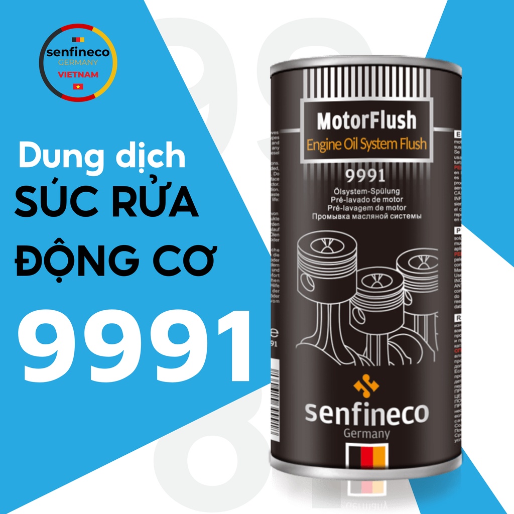 Súc rửa động cơ tẩy cặn bẩn làm sạch khoang nhớt ô tô SENFINECO 9991 Motor Flush Engine Flush dung tích 443ml