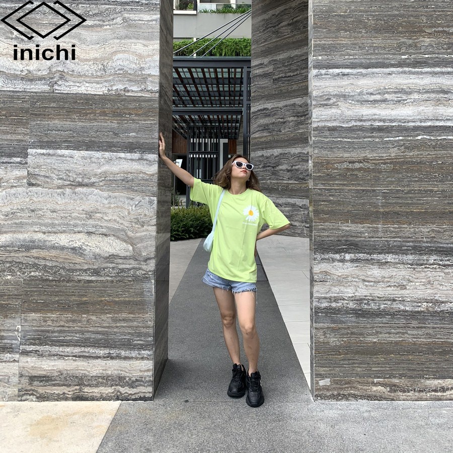 Áo thun tay lỡ INICHI A589 form rộng oversize nam nữ áo phông unisex