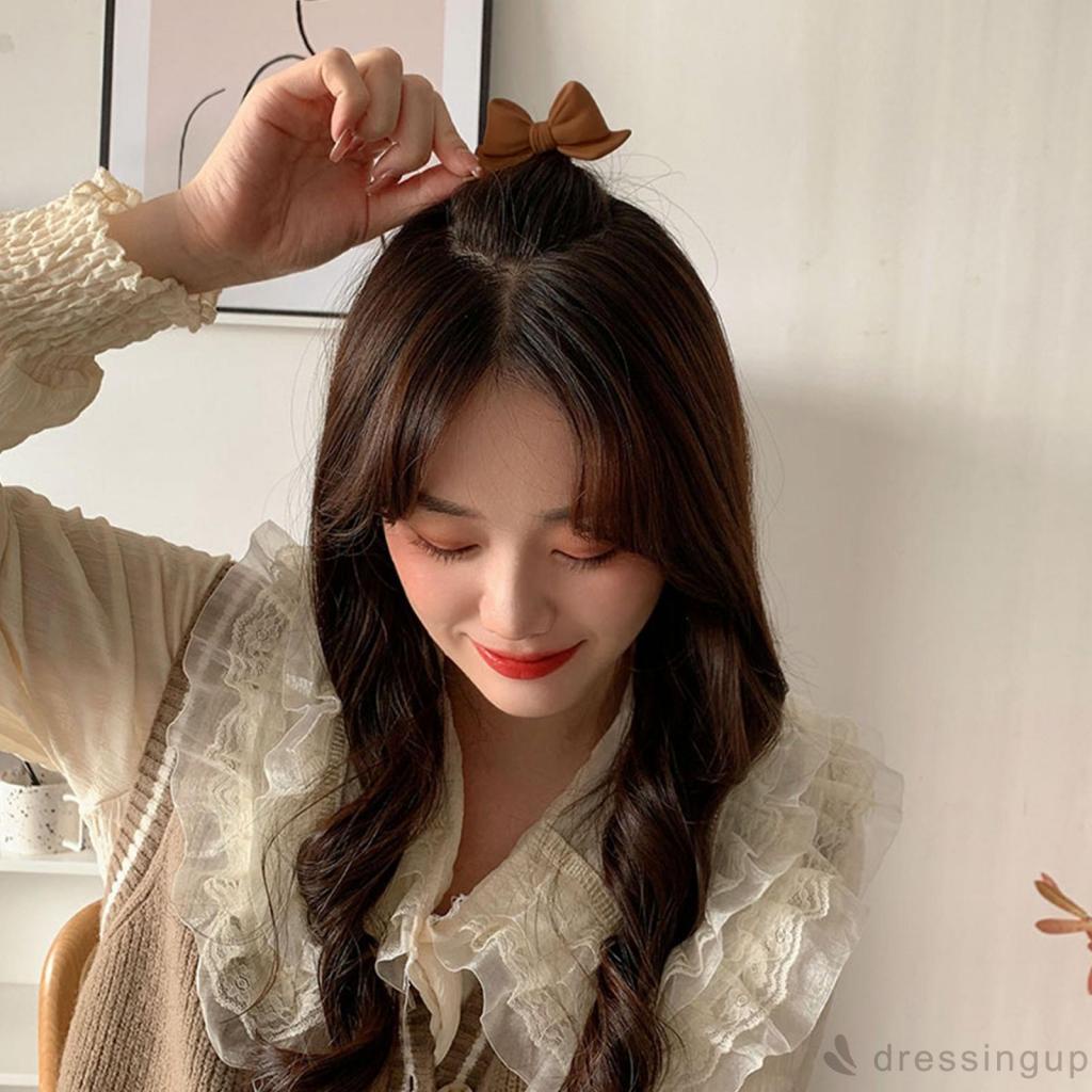 Dây buộc tóc co giãn đính nơ màu sắc xinh xắn cho bé gái