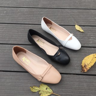 Giày Búp Bê Bệt Da Bò Thật Siêu Êm kimshoes nhiều màu dáng hàn quốc cổ tim ảnh thật giá sỉ