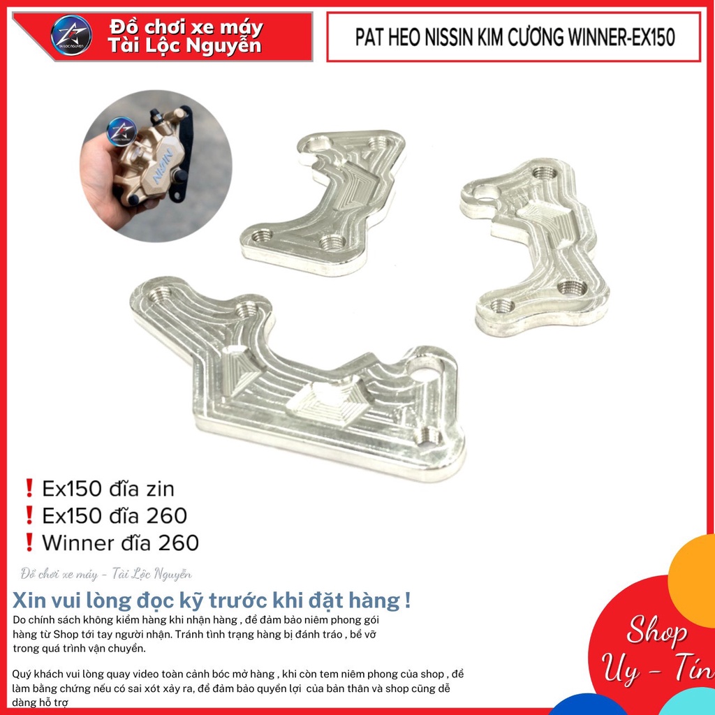PAT ĐĨA THẮNG CNC HEO NISSIN KIM CƯƠNG 2PIS CHO EXCITER 150 VÀ WINNER
